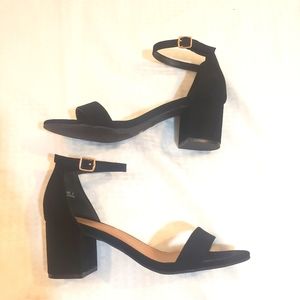Bamboo Black Block Heels